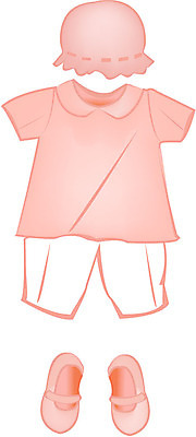 EPS 옷 일러스트 사람없음 유아복 여름옷 여아옷 국내일러스트 아기용품 파일형식 벡터 여름_계절