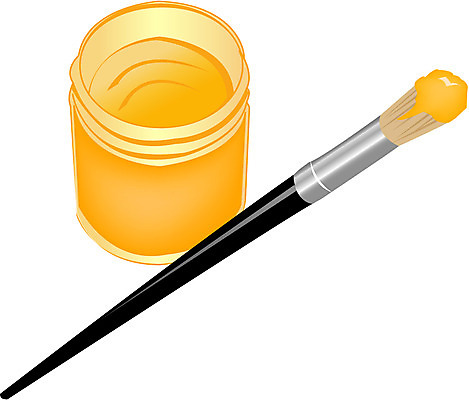 EPS 일러스트 잉크 미술 사람없음 노란색 물감 미술도구 붓 수채화붓 국내일러스트 컬러 문화예술 오브젝트 파일형식 벡터