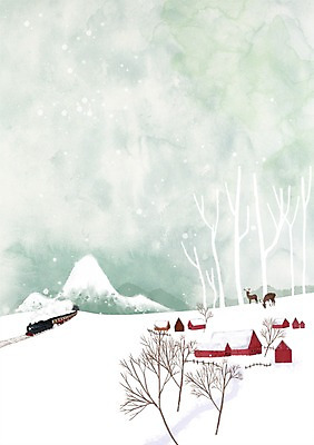 PSD 나무 식물 동물 사계절 계절 교통수단 백그라운드 교통 겨울 일러스트 포유류 사슴 산 주택 풍경 사람없음 마을 기차 추위 눈 눈내림 겨울배경 국내일러스트 자연요소 육상교통 날씨 대중교통 눈_날씨 건물 파일형식