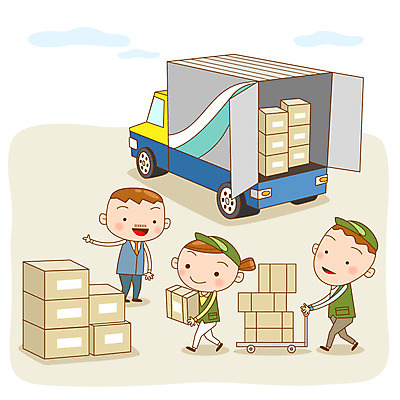 전신 직업 여자 남자 교통수단 교통 일러스트 자동차 서기 미소 웃음 사람 여러명 성인 상자 수레 트럭 구직 짐 운반 열정 아르바이트 물류 성인만 최저임금 비정규직 국내일러스트 AI파일 감정 육상교통 다수 컨셉 비즈니스 모션 표정 경제 카트 파일형식 벡터