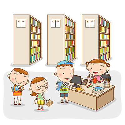 직업 여자 남자 어린이 일러스트 책장 미소 웃음 사람 소녀 소년 여러명 성인 책 컴퓨터 구직 도서관 책상 열정 아르바이트 최저임금 비정규직 국내일러스트 AI파일 교육 감정 가구 다수 컨셉 비즈니스 표정 경제 전자제품 파일형식 벡터