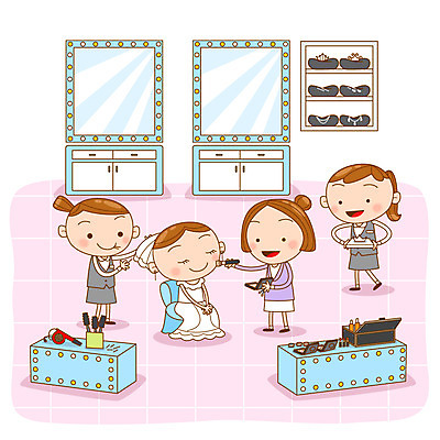 전신 직업 여자 신부 결혼 일러스트 결혼식 미소 웃음 사람 여러명 성인 화장 뷰티 구직 미용실 고객 직원 열정 화장대 아르바이트 신부화장 웨딩샵 여자만 성인여자만 성인만 최저임금 비정규직 국내일러스트 AI파일 감정 가구 다수 컨셉 비즈니스 표정 이벤트 경제 뷰티샵 파일형식 벡터