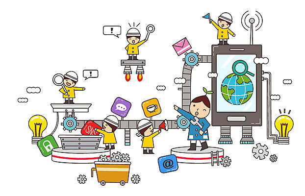 지구 어린이 일러스트 전구 공장 상상 모바일 무선통신 조명 미소 웃음 사람 여러명 스마트폰 핸드폰 판타지 통신기기 유치원생 꿈 전화기 분석 통화 과정 복잡 국내일러스트 AI파일 다수 컨셉 통신 공업 모션 표정 전자제품 스마트기기 기계 파일형식 벡터