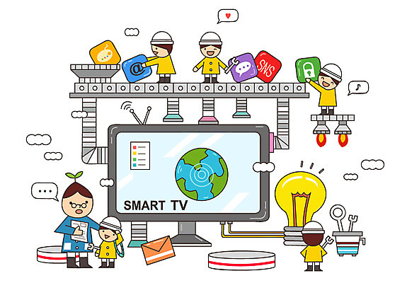 지구 어린이 일러스트 전구 공장 상상 조명 미소 웃음 사람 여러명 전자제품 판타지 텔레비전 유치원생 꿈 가전제품 분석 과정 복잡 국내일러스트 AI파일 다수 컨셉 공업 표정 파일형식 벡터