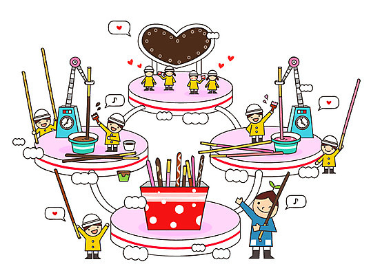 기념일 어린이 음식 일러스트 공장 상상 디저트 미소 웃음 사람 이벤트 여러명 판타지 과자 유치원생 꿈 분석 빼빼로 빼빼로데이 과정 복잡 국내일러스트 AI파일 다수 컨셉 공업 데이이벤트 표정 막대과자 파일형식 벡터