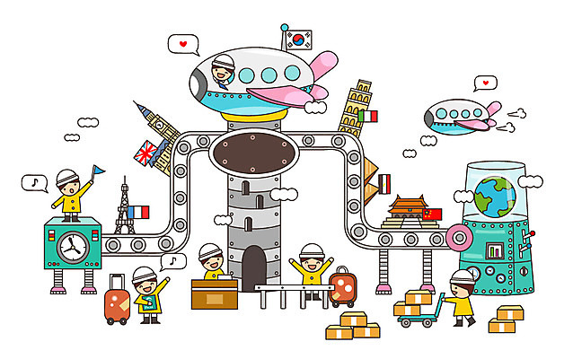 건축물 건축 어린이 교통수단 해외여행 여행 교통 가방 일러스트 공장 상상 비행기 미소 웃음 사람 여러명 관광지 판타지 상자 캐리어 여행가방 유치원생 꿈 국기 태극기 분석 과정 복잡 국내일러스트 AI파일 해외 잡화 다수 컨셉 공업 항공교통 대중교통 표정 파일형식 벡터