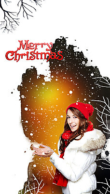 PSD 서양인 외국인 나무 식물 편집이미지 계절 여자 기념일 행복 크리스마스 겨울 한명 서기 미소 웃음 사람 이벤트 상반신 성인 눈 메시지 여자만 여자한명만 성인여자만 성인만 이미지편집 자연요소 1 감정 모션 날씨 표정 인종 파일형식