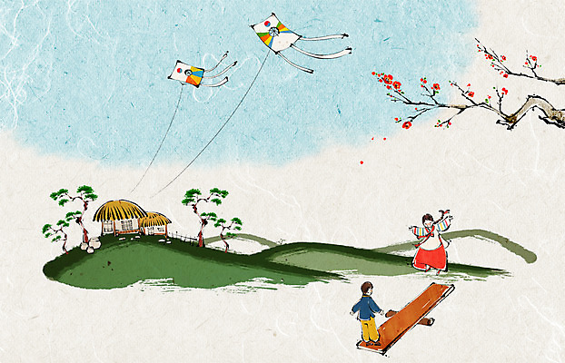 전신 PSD 나무 식물 여자 명절 남자 꽃 어린이 백그라운드 일러스트 새해 주택 초가집 서기 미소 웃음 사람 소녀 소년 두명 설날 달리기 소나무 판넬 널 전통의상 한복 연 연날리기 매화 방패연 널뛰기 사군자 어린이만 국내일러스트 한국전통 전통 기념일 모션 한옥 표정 건물 놀이용품 전통놀이 동양화 파일형식