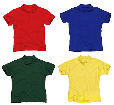 포토 JPG 해외이미지 템플릿 옷 클리핑패스 셔츠 티셔츠 버튼 사람없음 빨간색 초록색 파란색 노란색 사진촬영 공백 직물 면 주름 정상 수집 소매 골프티 고립 해외202004 해외포토 컬러 상의 골프용품 촬영 파일형식 이미지허브