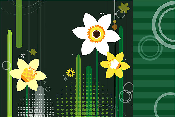 식물 문양 꽃 백그라운드 무늬 패턴 꽃백그라운드 일러스트 사람없음 수선화 국내일러스트 AI파일 파일형식 벡터