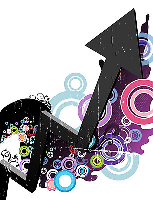 화살표 줄기 백그라운드 일러스트 디지털백그라운드 화살 사람없음 그래픽 물 디지털 원형 방향 상승 국내일러스트 AI파일 자연요소 도형 식물 컨셉 파일형식 벡터