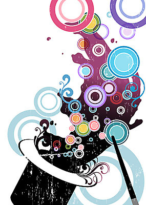 모자 줄기 백그라운드 일러스트 디지털백그라운드 사람없음 그래픽 물 디지털 마술 원형 마술봉 봉 마술사모자 마술쇼 국내일러스트 AI파일 자연요소 도형 식물 모자_잡화 잡화 마술도구 파일형식 벡터