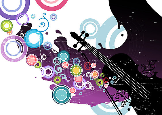 악기 줄기 백그라운드 일러스트 디지털백그라운드 현악기 사람없음 그래픽 물 디지털 원형 바이올린 국내일러스트 AI파일 자연요소 도형 식물 음악 파일형식 벡터