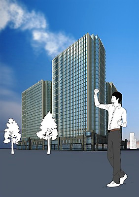 전신 PSD 나무 식물 구름 편집 편집이미지 남자 비즈니스 하늘 합성일러스트 한명 서기 미소 웃음 사람 손짓 빌딩 성인 건물 3D 파이팅 주먹 직장인 비즈니스맨 입체 남자만 남자한명만 성인남자만 성인만 편집3D 자연요소 직업 1 건축물 모션 표정 디지털합성 파일형식