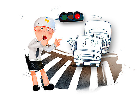 전신 PSD 남자 도로 길 교통수단 교통 일러스트 교통시설 자동차 경고 한명 서기 안전 사람 성인 트럭 횡단보도 경찰 보호 신호등 사회이슈 예방 신호 생활안전 안전수칙 교통안전 교통경찰 남자만 남자한명만 성인남자만 성인만 국내일러스트 직업 1 육상교통 컨셉 모션 보행로 시설 파일형식