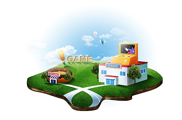 PSD 나무 식물 구름 편집이미지 도로 길 음식 빵 하늘 디저트 잔디 초원 사람없음 건물 상점 식당 테마파크 게임 기구 열기구 풀 도넛 게임기 조이스틱 게임방 오락실 이미지편집 자연요소 건축물 항공교통 교통시설 놀이 공간 파일형식