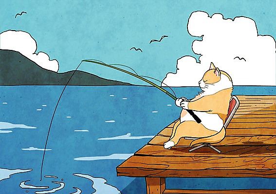 PSD 동물 캐릭터 동물캐릭터 의자 일러스트 포유류 상상 갈매기 조류 낚시 애니멀프린트 상상일러스트 사람없음 판타지 고양이 낚싯대 낚시터 낚시의자 일러캐릭터 가구 레저 반려동물 낚시용품 파일형식