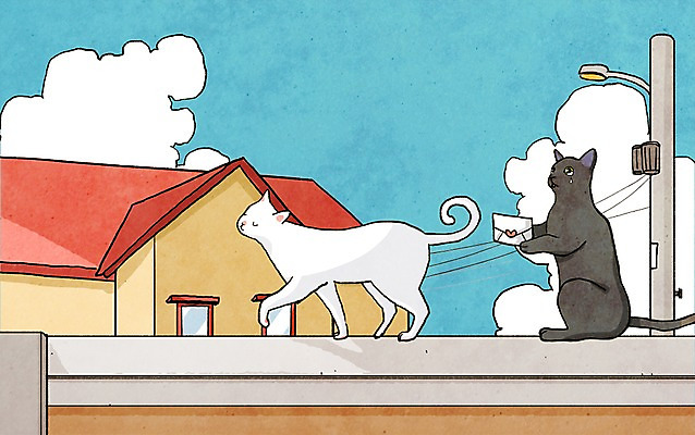 PSD 동물 캐릭터 동물캐릭터 프로포즈 일러스트 포유류 상상 주택 애니멀프린트 상상일러스트 사람없음 담장 판타지 고양이 러브레터 편지 전봇대 일러캐릭터 공공시설 건물 반려동물 파일형식