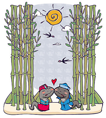 나무 식물 동물 구름 캐릭터 동물캐릭터 일러스트 파충류 조류 전통캐릭터 새해 산 사람없음 태양 십이지신 뱀띠 뱀 전통의상 한복 신년캐릭터 대나무 뱀캐릭터 계사년 2013년 일러캐릭터 AI파일 자연요소 한국전통 전통 연도 파일형식 벡터