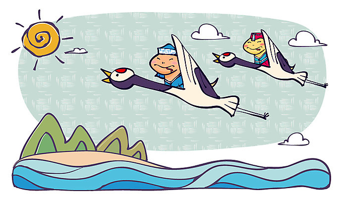 동물 구름 캐릭터 바다 동물캐릭터 일러스트 파충류 조류 전통캐릭터 새해 산 사람없음 태양 학 십이지신 뱀띠 뱀 전통의상 한복 신년캐릭터 뱀캐릭터 계사년 2013년 일러캐릭터 AI파일 자연요소 한국전통 전통 연도 파일형식 벡터