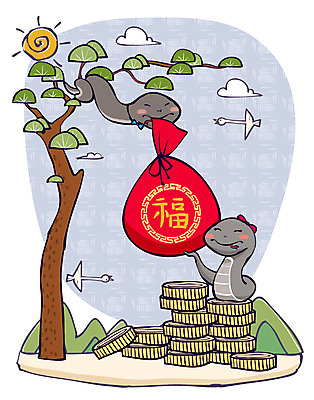 나무 식물 동물 구름 캐릭터 동물캐릭터 돈 일러스트 파충류 조류 새해 산 복주머니 사람없음 태양 동전 한자 십이지신 뱀띠 뱀 신년캐릭터 뱀캐릭터 계사년 2013년 일러캐릭터 AI파일 자연요소 문자 전통소품 재산 연도 파일형식 벡터