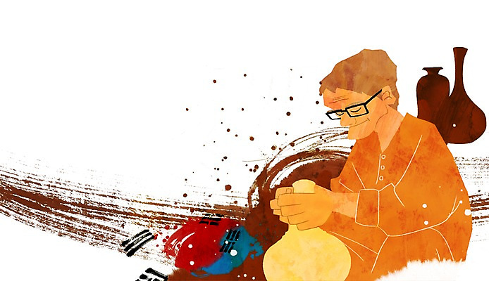 PSD 한국문화 한국전통 남자 전통문화 일러스트 한국 한명 사람 앉기 상반신 성인 파이팅 희망 도자기 자신감 국기 목표 태극기 도자기공예 공예 열정 장인 남자만 남자한명만 성인남자만 성인만 국내일러스트 1 동양문화 전통 감정 아시아 문화 컨셉 모션 취미 파일형식