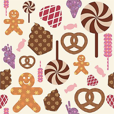 모양 문양 디자인 백그라운드 무늬 패턴 일러스트 벽지 디저트 막대사탕 사탕 사람없음 쿠키 과자 패턴백그라운드 컵케이크 국내일러스트 AI파일 음식 케이크 파일형식 벡터