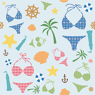 모양 나무 식물 문양 디자인 수영복 백그라운드 무늬 패턴 일러스트 벽지 조개 불가사리 등대 사람없음 여름 여름휴가 바캉스 비키니 야자수 패턴백그라운드 조개껍데기 튜브 국내일러스트 AI파일 옷 계절 휴가 어패류 극피동물 파일형식 벡터 여름_계절