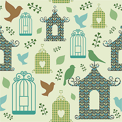 모양 식물 동물 문양 디자인 백그라운드 잎 무늬 패턴 일러스트 벽지 조류 사람없음 패턴백그라운드 새장 국내일러스트 AI파일 케이지 파일형식 벡터