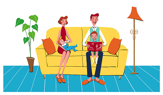 전신 식물 라이프스타일 여자 남자 화분 아들 어린이 의자 일러스트 창문 가족 엄마 휴식 조명 미소 웃음 사람 앉기 소년 여러명 성인 라이프 책 부모 소파 독서 화목 육아 자녀 스탠드 아기 도움 아빠 동화책 육아라이프 국내일러스트 AI파일 가구 다수 컨셉 관계 모션 표정 생활 파일형식 벡터