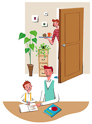 식물 라이프스타일 여자 교육 남자 화분 아들 어린이 음식 액자 일러스트 가족 엄마 디저트 잔 프레임 틀 미소 웃음 사람 소년 성인 라이프 책 컵 세명 부모 문 케이크 화목 육아 자녀 도움 아빠 서랍장 육아라이프 육아대디 국내일러스트 AI파일 식기 가구 컨셉 관계 표정 생활 파일형식 벡터