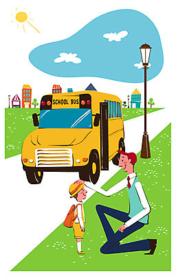 전신 라이프스타일 남자 아들 어린이 교통수단 교통 가로등 일러스트 가족 조명 버스 미소 웃음 사람 빌딩 소년 성인 두명 건물 라이프 부모 태양 화목 육아 자녀 도움 아빠 스쿨버스 등교 육아라이프 남자만 육아대디 싱글대디 한부모가족 국내일러스트 AI파일 자연요소 건축물 공공시설 육상교통 컨셉 관계 대중교통 표정 생활 등하교 파일형식 벡터