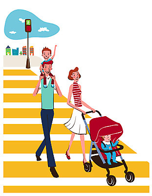 전신 라이프스타일 여자 남자 아들 어린이 일러스트 가족 엄마 미소 웃음 사람 빌딩 소년 여러명 성인 건물 라이프 부모 걷기 화목 육아 자녀 아기 도움 아빠 횡단보도 신호등 신호 육아라이프 스쿨존 육아대디 국내일러스트 AI파일 건축물 다수 컨셉 관계 모션 표정 생활 보행로 파일형식 벡터