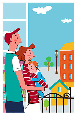 나무 식물 라이프스타일 여자 남자 아들 가로등 일러스트 가족 엄마 조명 주택 서기 미소 웃음 사람 빌딩 성인 건물 라이프 세명 부모 화목 육아 자녀 아기 도움 아빠 육아라이프 국내일러스트 AI파일 건축물 공공시설 컨셉 관계 모션 표정 생활 파일형식 벡터