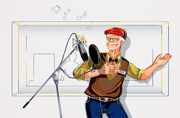 PSD 직업 캐릭터 라이프스타일 할아버지 노년 남자 일러스트 한명 서기 미소 웃음 사람 성인 라이프 실버라이프 레코드 실버 마이크 열정 일자리 실버취업 성우 남자만 남자한명만 성인남자만 성인한명만 성인남자한명만 노인만 성인만 노인남자만 노인남자한명만 일러캐릭터 1 감정 음향기기 비즈니스 모션 표정 생활 구직 음반 파일형식