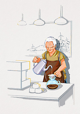 PSD 직업 캐릭터 라이프스타일 여자 노년 할머니 커피 일러스트 주전자 잔 한명 서기 미소 웃음 사람 상반신 성인 라이프 컵 실버라이프 실버 커피잔 열정 바리스타 일자리 실버취업 모카포트 여자만 여자한명만 성인여자만 성인한명만 성인여자한명만 노인만 성인만 노인여자만 노인여자한명만 일러캐릭터 1 식기 감정 음료 비즈니스 모션 주방용품 표정 생활 구직 파일형식