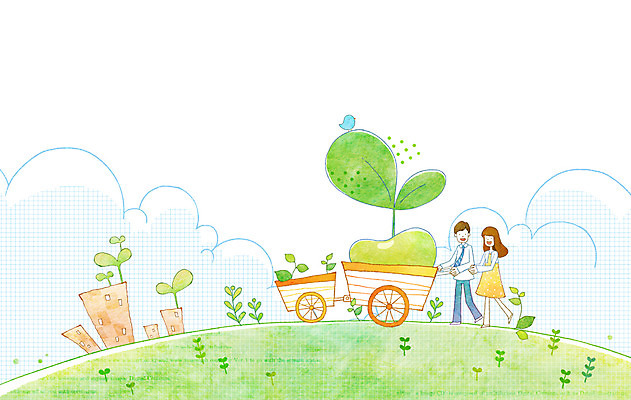 전신 PSD 식물 동물 부부 여자 남자 잎 일러스트 상상 조류 엄마 상상일러스트 서기 미소 웃음 사람 성인 두명 판타지 새싹 희망 수레 아빠 소통 성인만 국내일러스트 커플 감정 컨셉 가족 모션 표정 카트 파일형식