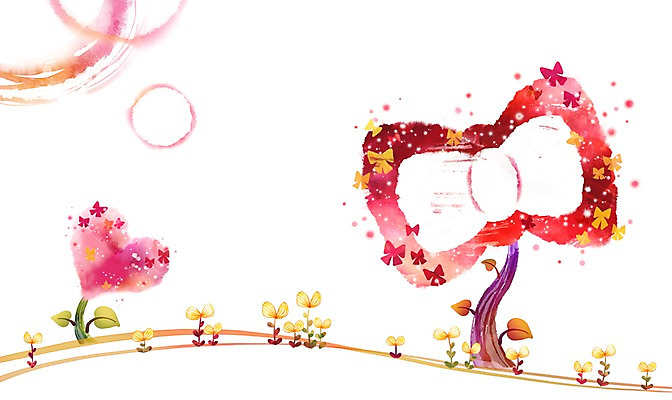 PSD 나무 식물 배너 꽃 리본 액자 백그라운드 잎 일러스트 안내 프레임 액자틀 틀 사람없음 하트 알림 국내일러스트 모양 파일형식