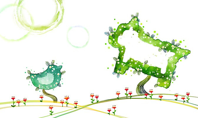 PSD 나무 식물 동물 배너 꽃 액자 백그라운드 잎 일러스트 포유류 조류 안내 프레임 액자틀 틀 사람없음 개 강아지 알림 국내일러스트 반려동물 파일형식