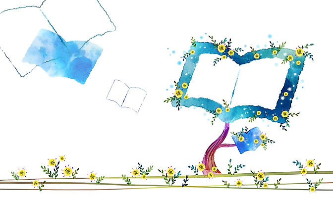 PSD 나무 식물 배너 꽃 액자 백그라운드 잎 일러스트 안내 프레임 액자틀 틀 사람없음 책 독서 알림 국내일러스트 파일형식