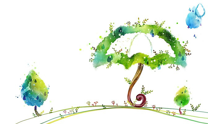 PSD 나무 식물 배너 액자 백그라운드 잎 일러스트 우산 날씨 안내 프레임 액자틀 틀 사람없음 비 빗방울 알림 국내일러스트 자연요소 비_날씨 파일형식