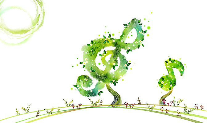 PSD 나무 식물 배너 꽃 음악 액자 백그라운드 잎 음표 일러스트 안내 프레임 액자틀 틀 사람없음 높은음자리표 알림 국내일러스트 기호 문화예술 파일형식