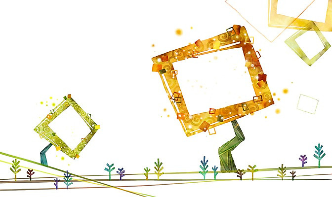 도형 PSD 나무 식물 배너 액자 백그라운드 잎 일러스트 안내 프레임 액자틀 틀 사람없음 사각형 알림 국내일러스트 파일형식