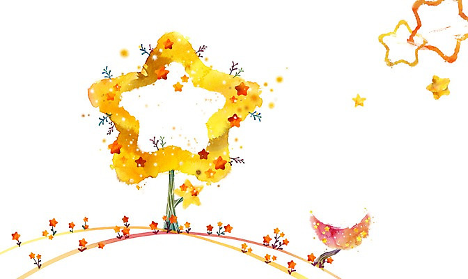 PSD 나무 식물 배너 꽃 별 액자 백그라운드 잎 일러스트 안내 프레임 액자틀 틀 사람없음 달 초승달 알림 국내일러스트 자연요소 파일형식