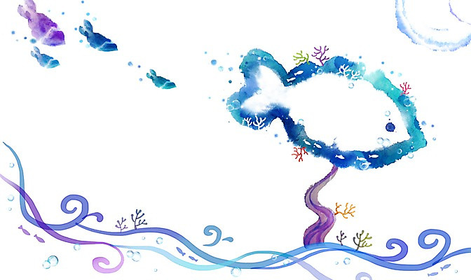 PSD 나무 식물 동물 배너 물결 파도 액자 백그라운드 일러스트 안내 프레임 액자틀 어류 틀 사람없음 바다동물 산호 알림 국내일러스트 바다 수중동물 자포동물 파일형식