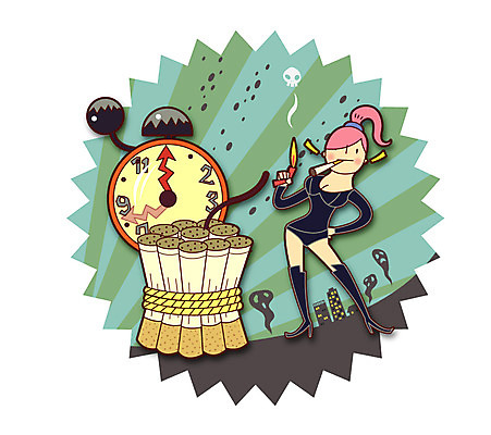 여자 캠페인 시계 일러스트 불 흡연 담배 건강 한명 사람 빌딩 성인 건물 건강관리 금지 자명종 시간 위험 금연 기호식품 라이터 다이너마이트 여자만 여자한명만 성인여자만 성인만 국내일러스트 AI파일 자연요소 1 건축물 음식 컨셉 관리 알람 폭탄 사회이슈 파일형식 벡터