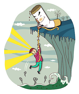 나무 식물 구름 남자 밧줄 캠페인 일러스트 흡연 담배 건강 한명 사람 성인 물 건강관리 절벽 금지 위험 금연 기호식품 남자만 남자한명만 성인남자만 성인만 국내일러스트 AI파일 자연요소 1 줄 음식 컨셉 관리 사회이슈 파일형식 벡터