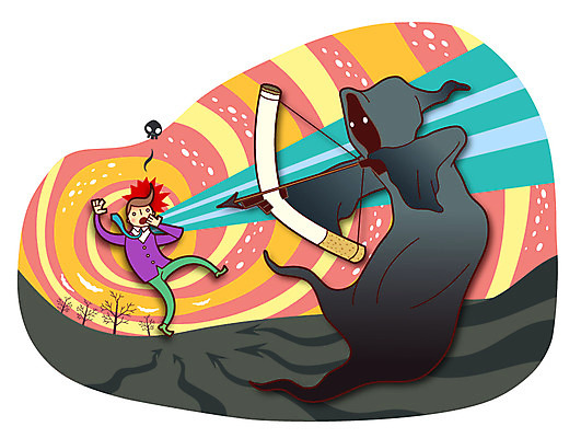 나무 식물 남자 캠페인 일러스트 화살 흡연 담배 건강 한명 사람 성인 건강관리 금지 위험 활 금연 기호식품 활쏘기 남자만 남자한명만 성인남자만 성인만 국내일러스트 AI파일 1 음식 컨셉 모션 관리 사회이슈 파일형식 벡터