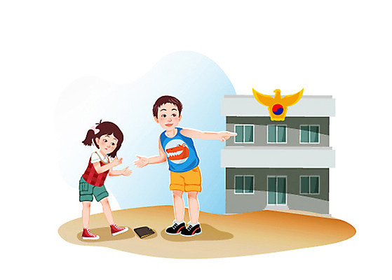 전신 학생 여자 교육 남자 초등학생 어린이 백그라운드 돈 일러스트 서기 미소 웃음 사람 소녀 소년 두명 건물 스쿨라이프 경찰 경찰서 바른생활 어린이만 국내일러스트 AI파일 직업 라이프스타일 건축물 학교 모션 표정 재산 파일형식 벡터