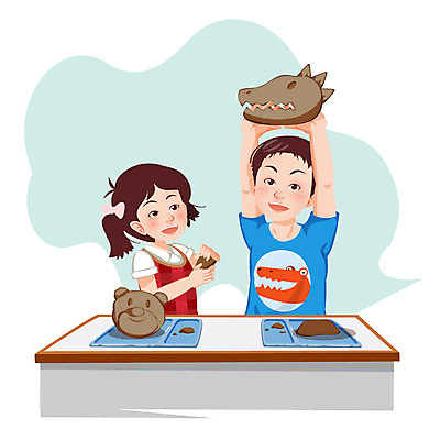 학생 여자 교육 남자 초등학생 어린이 인형 백그라운드 일러스트 수업 미소 웃음 사람 앉기 소녀 소년 상반신 두명 스쿨라이프 점토 클레이아트 동물인형 찰흙인형 어린이만 국내일러스트 AI파일 라이프스타일 학교 모션 표정 공예 파일형식 벡터